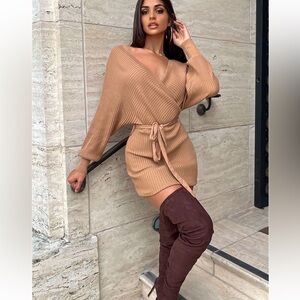 Sweater dress- Camel